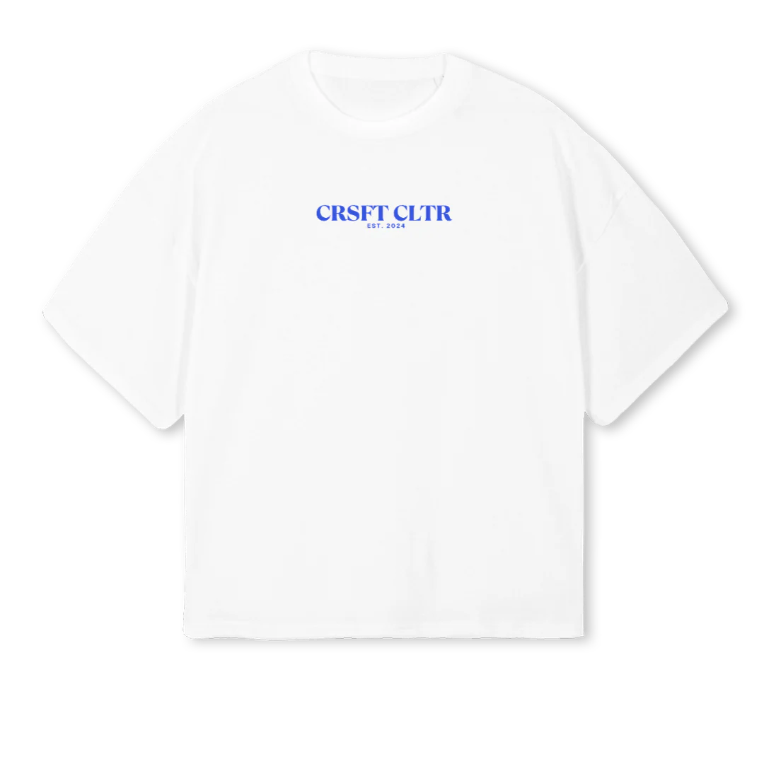 CRSFT_1  White Oversized Boxy Tee.