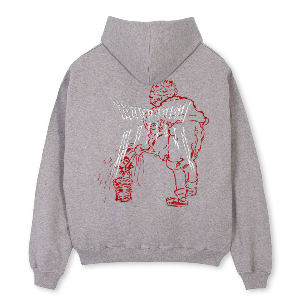 CRYBABY Grey Marl Oversized Zipped Hoodie. - Image 2