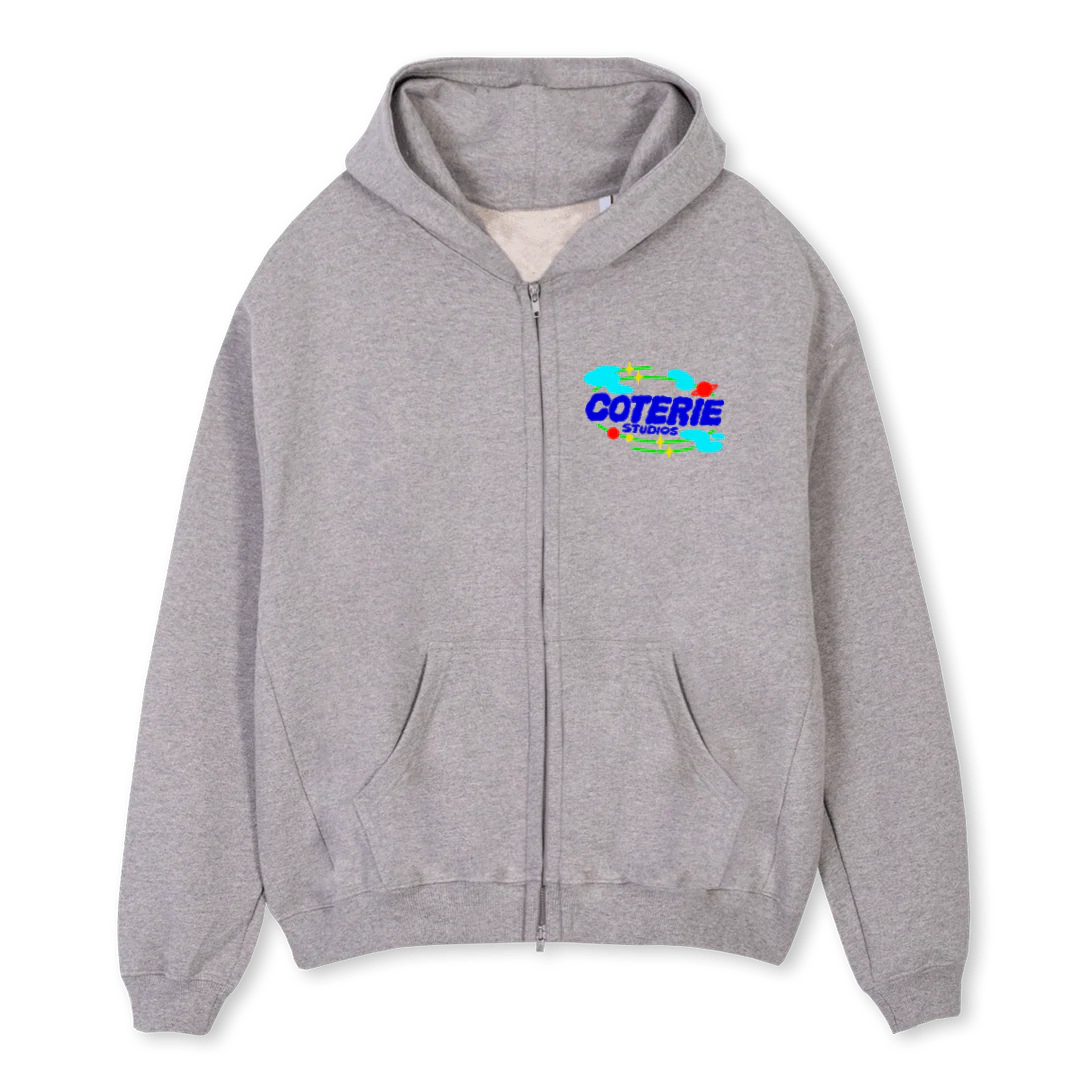 CSWG Grey Marl Oversized Zipped Hoodie.