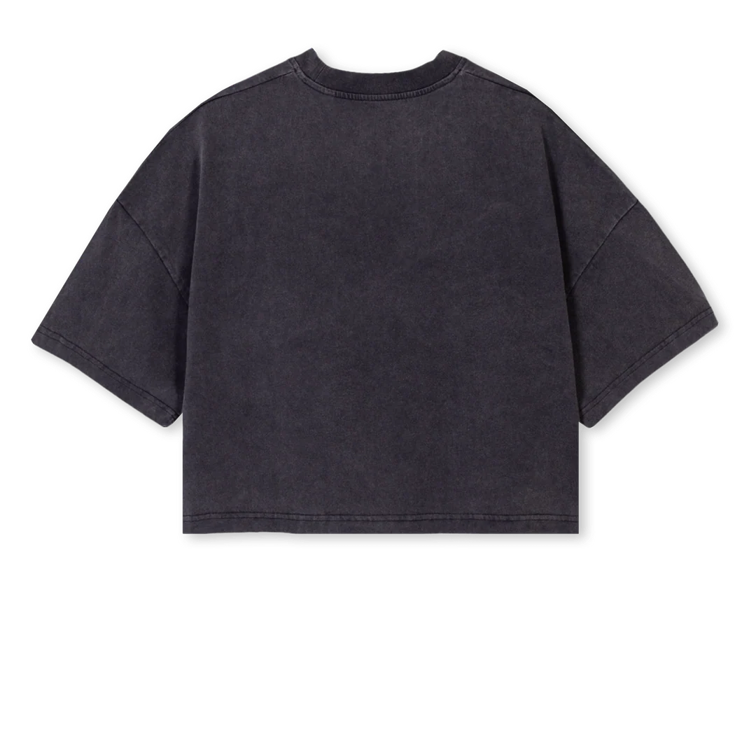 CT WHLG VT Vintage Black Cropped Oversized Tee. - Image 2