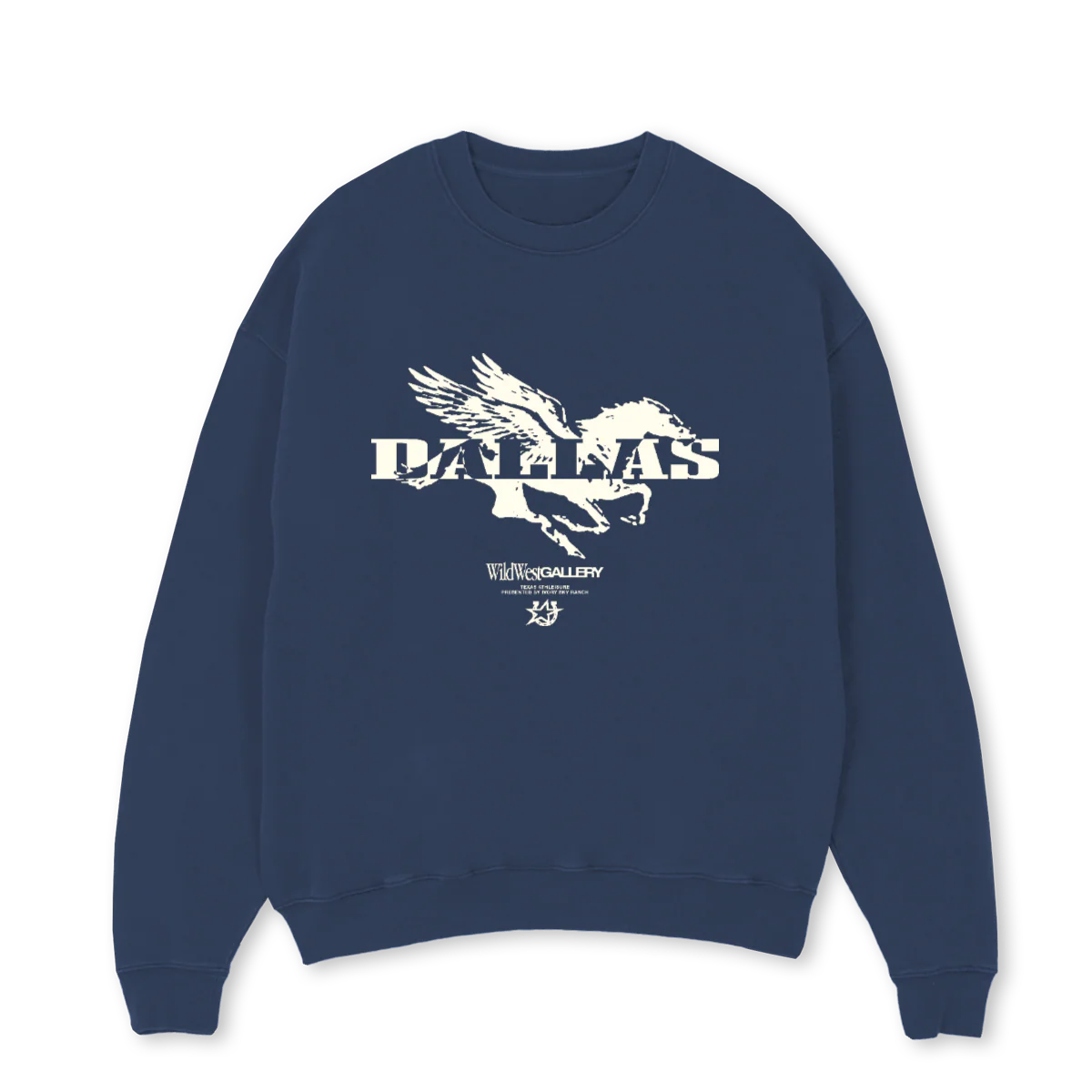 DALLASNAVYSWEAT Navy Blue Oversized Crewneck Sweater.