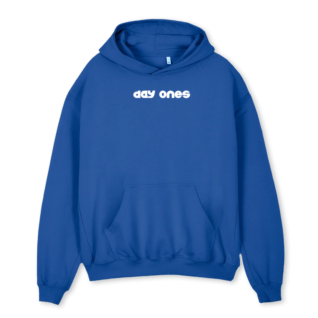DAY ONES Cobalt Blue Oversized Hoodie.