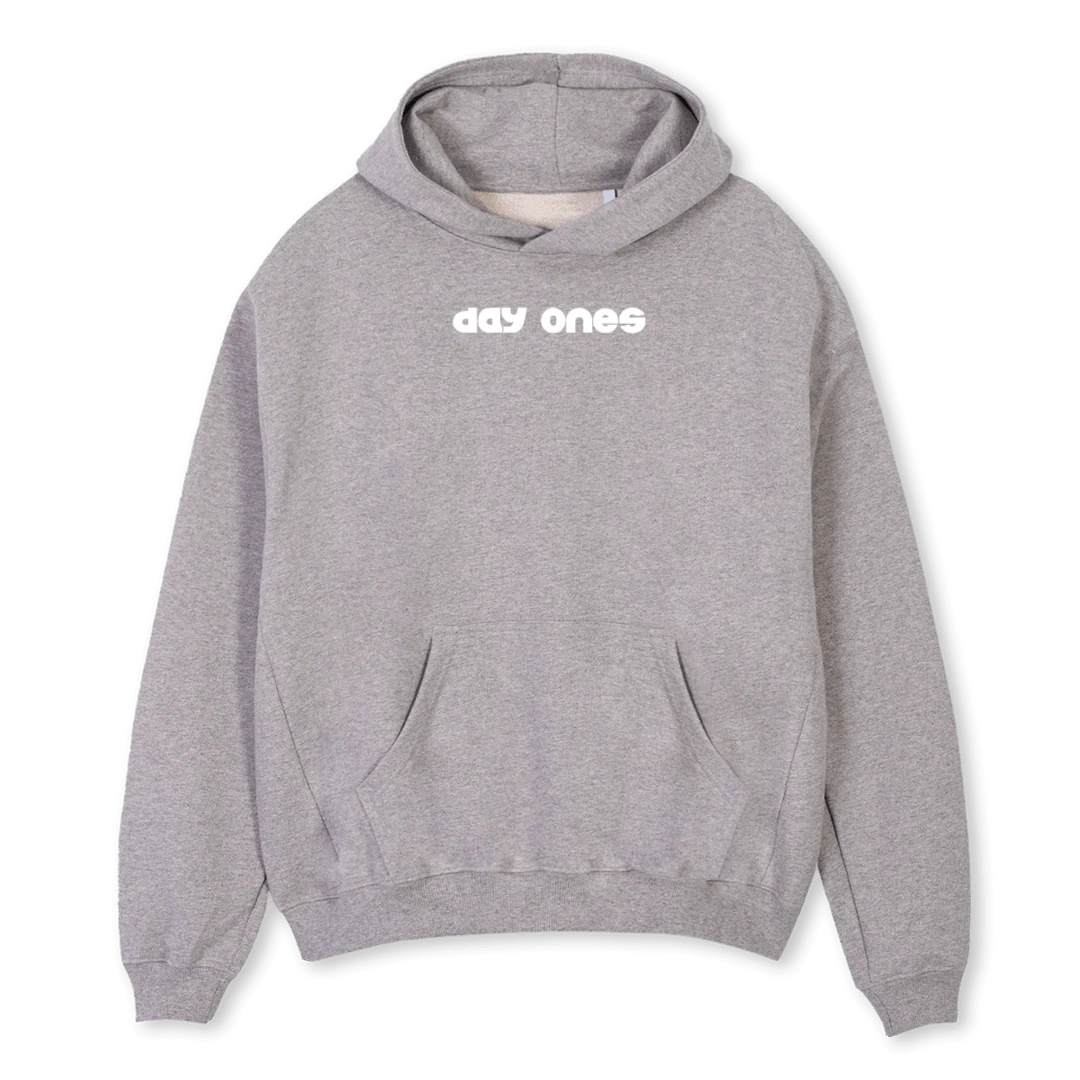 DAY ONES Grey Marl Oversized Hoodie.