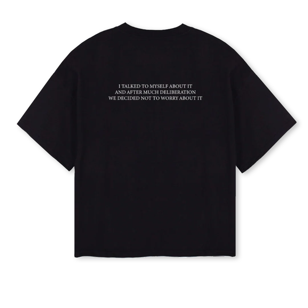 DELIBERATION Black Oversized Boxy Tee. - Image 2