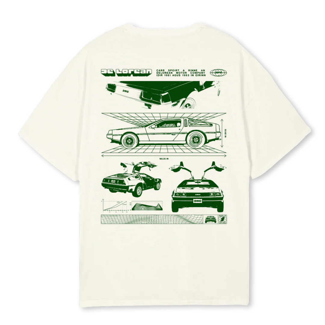 DELOREANTEE Cream Oversized Tee. - Image 2