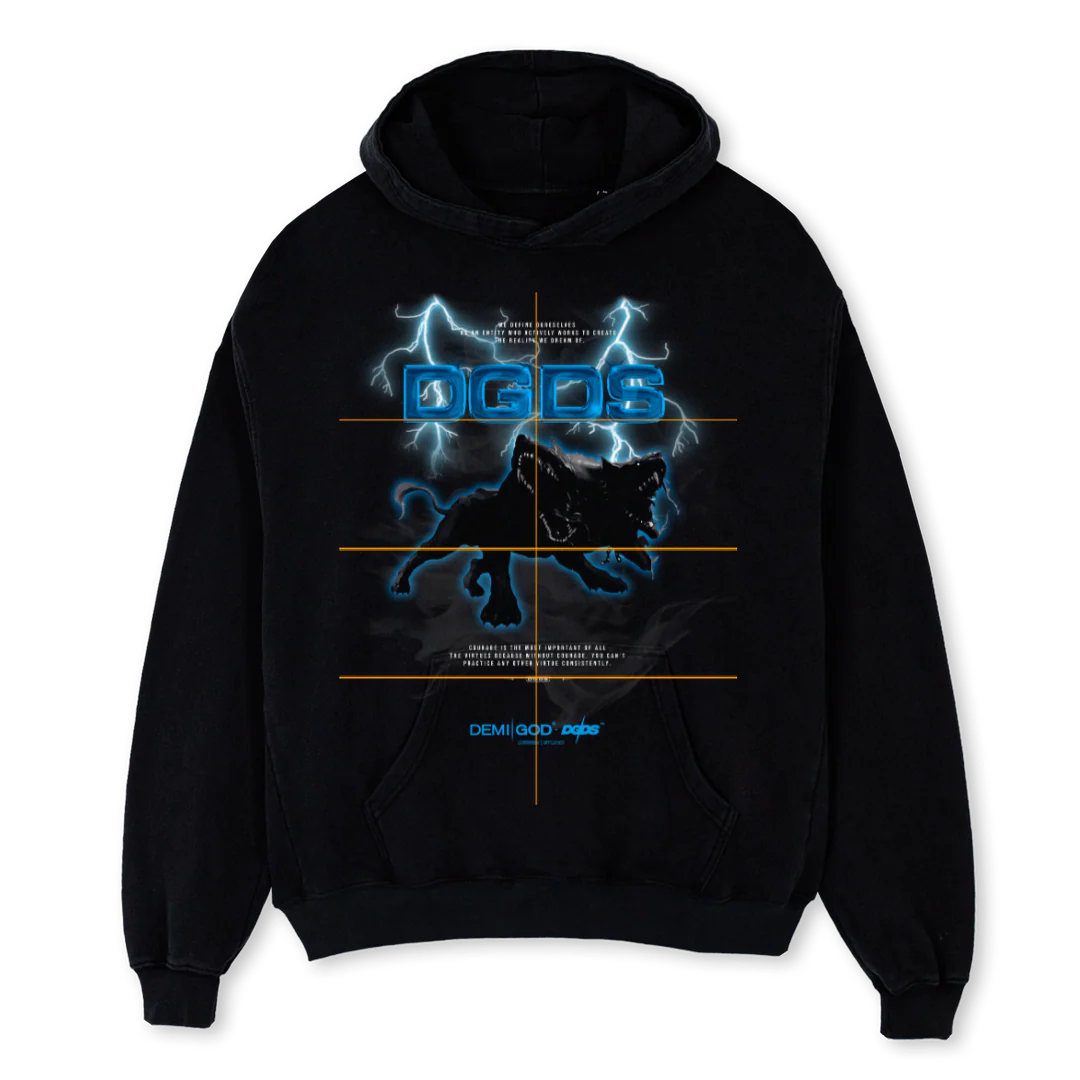 DEMIGOD HOODIE Black Oversized Hoodie.