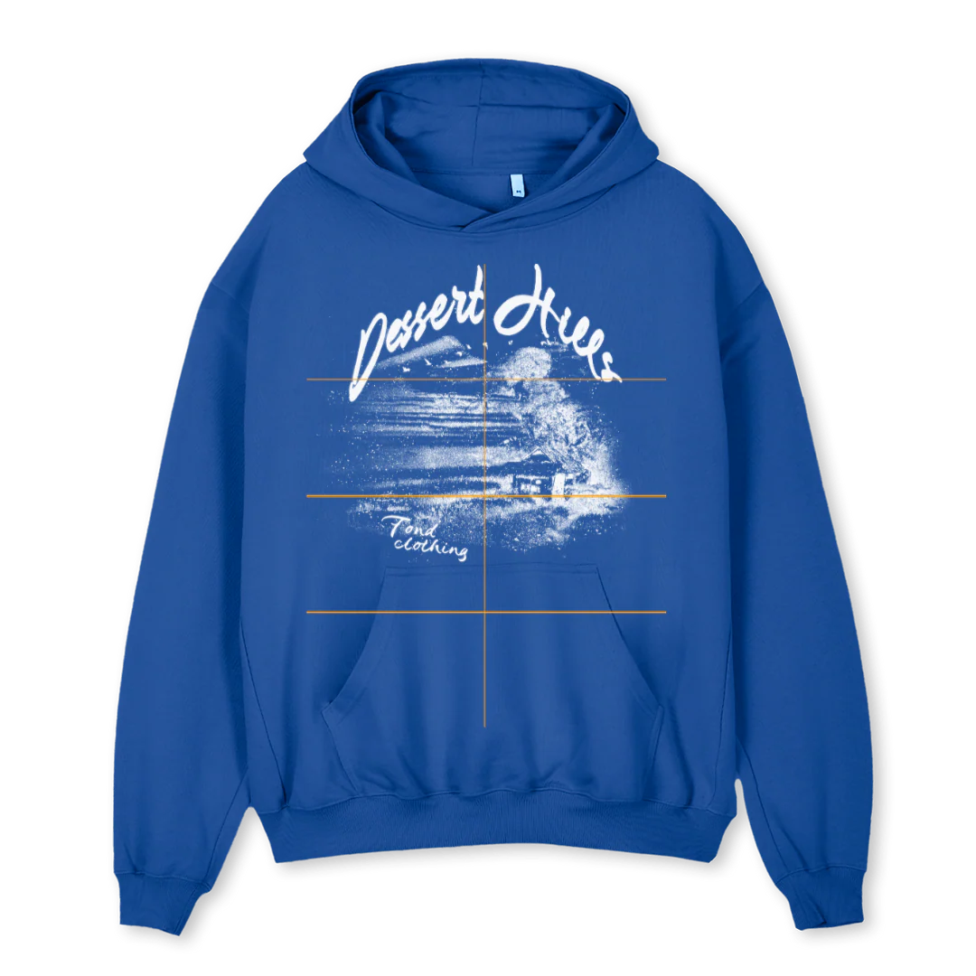 DESERT HILLS HOODIE Cobalt Blue Oversized Hoodie.