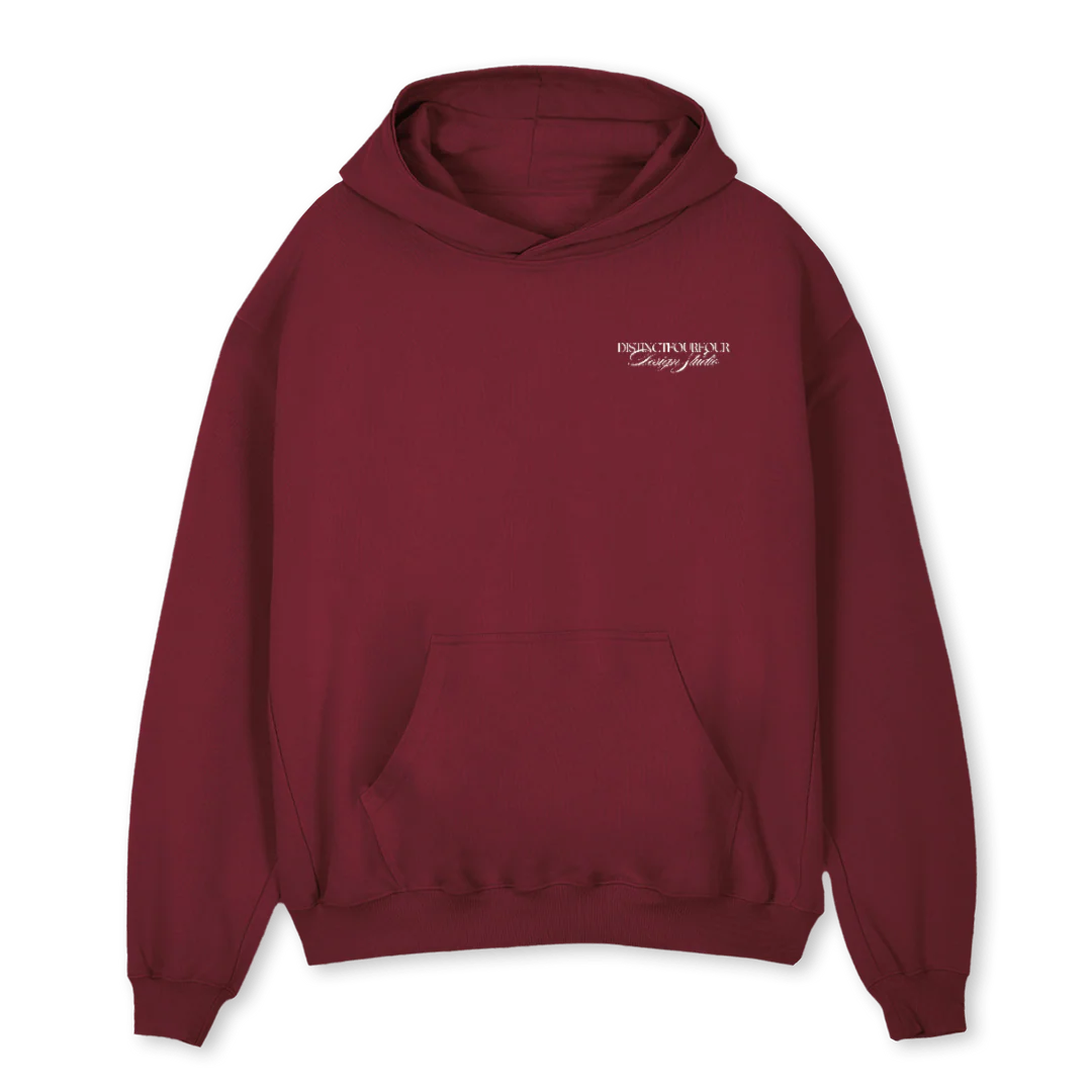 DESIGNSTU Burgundy Oversized Hoodie.