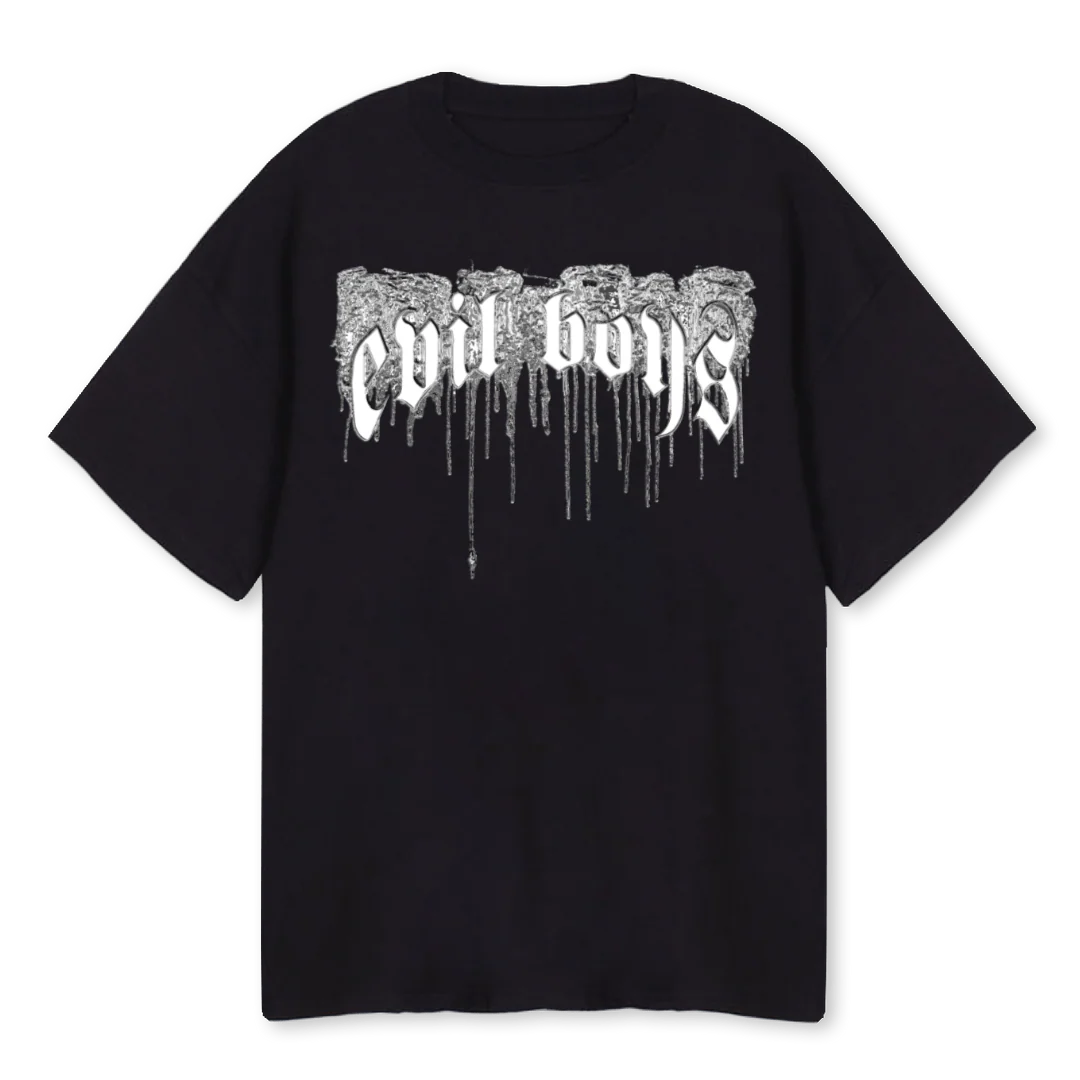 DIAMOND TEARS Black Oversized Tee.