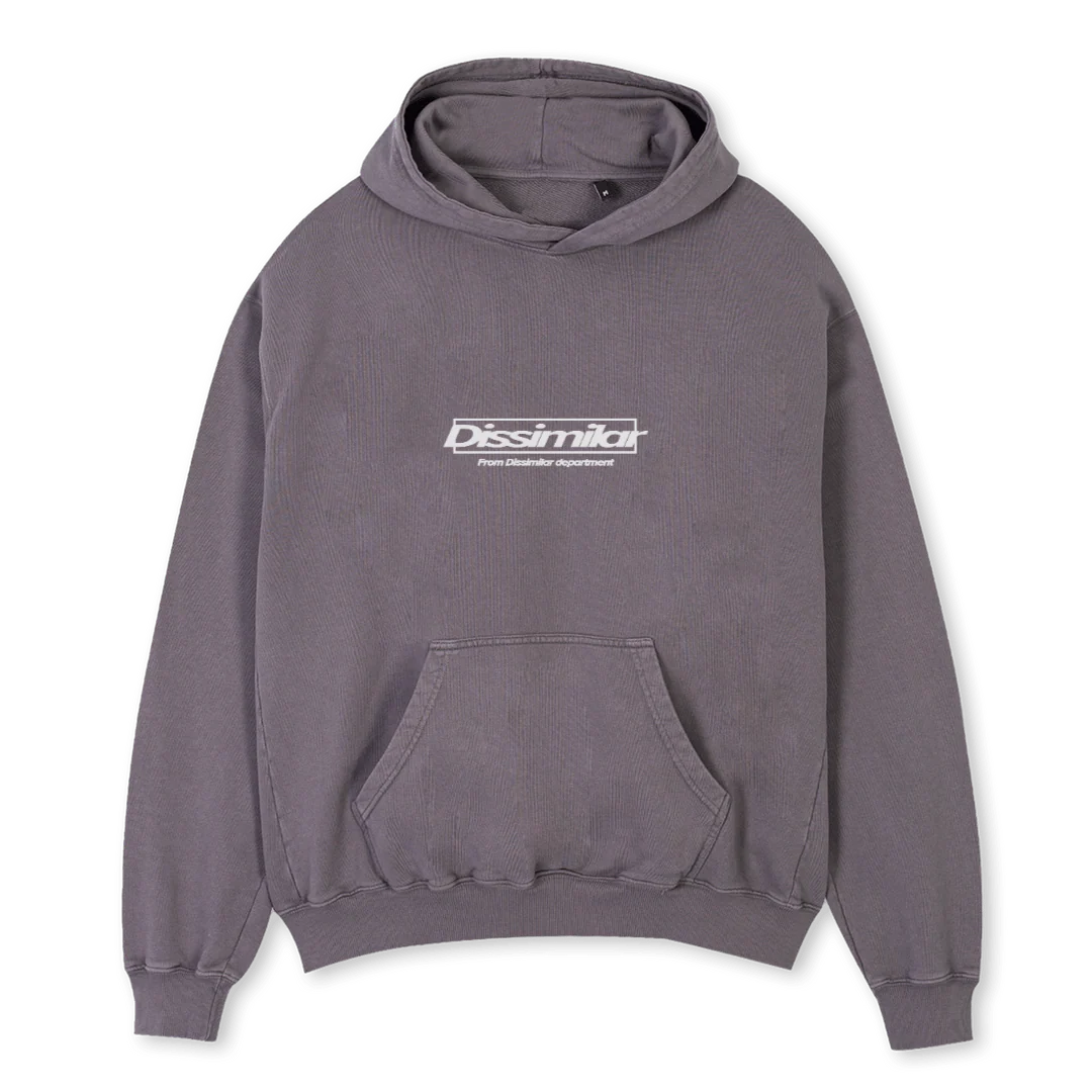 DISSIMILARGREYHODDIE Pigment Grey Oversized Hoodie.