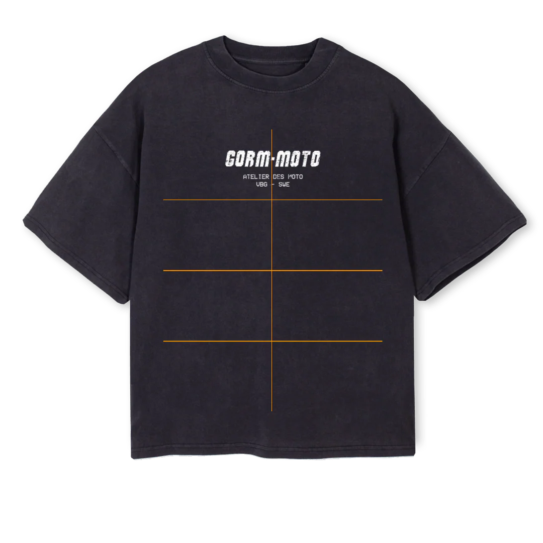 DISTRESSEDONE Vintage Black Oversized Boxy Tee.