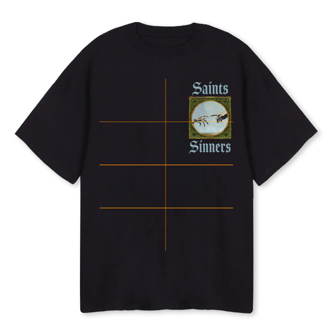 DIVINE TOUCH II Black Oversized Tee.