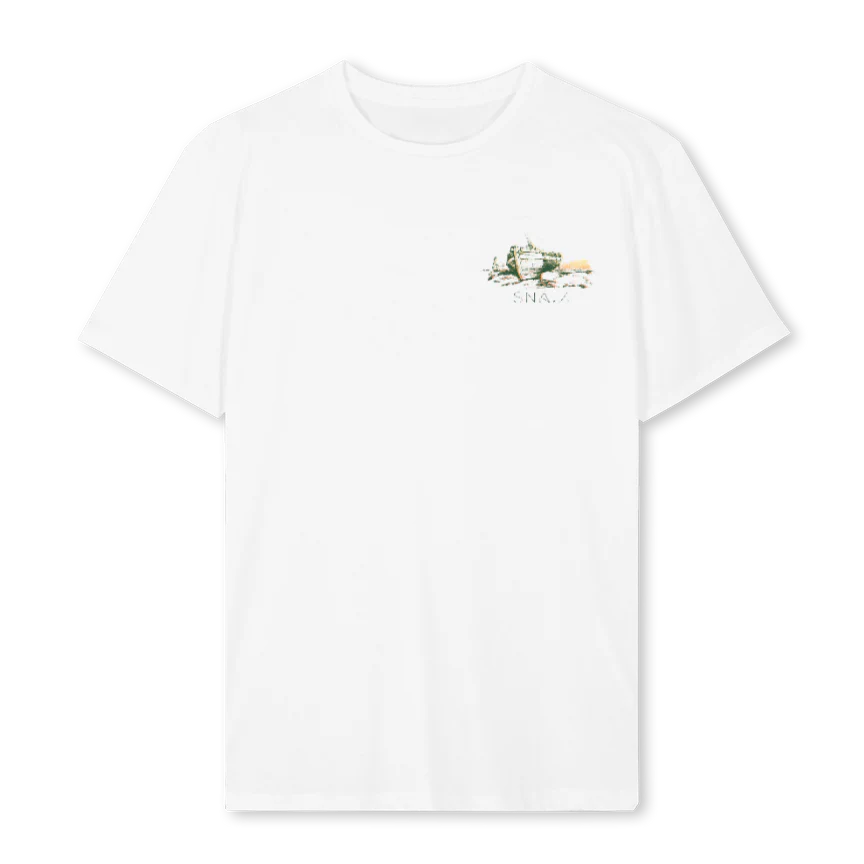 DOCKSIDE White Regular Tee.