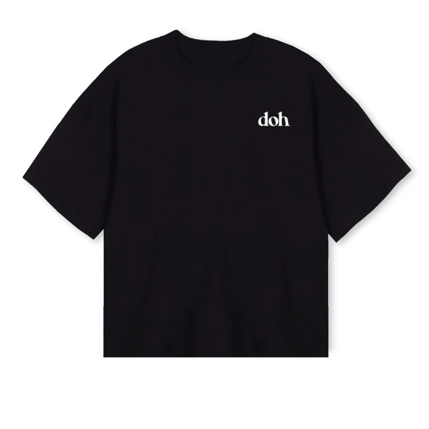 DOHSIMPLELOGO Black Oversized Boxy Tee.