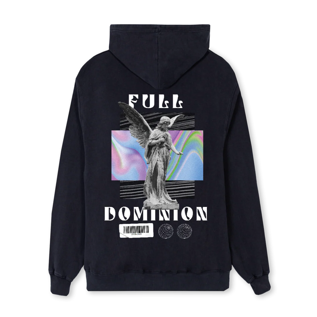 DOMINIONHOODIEBLACK Vintage Black Regular Hoodie. - Image 2