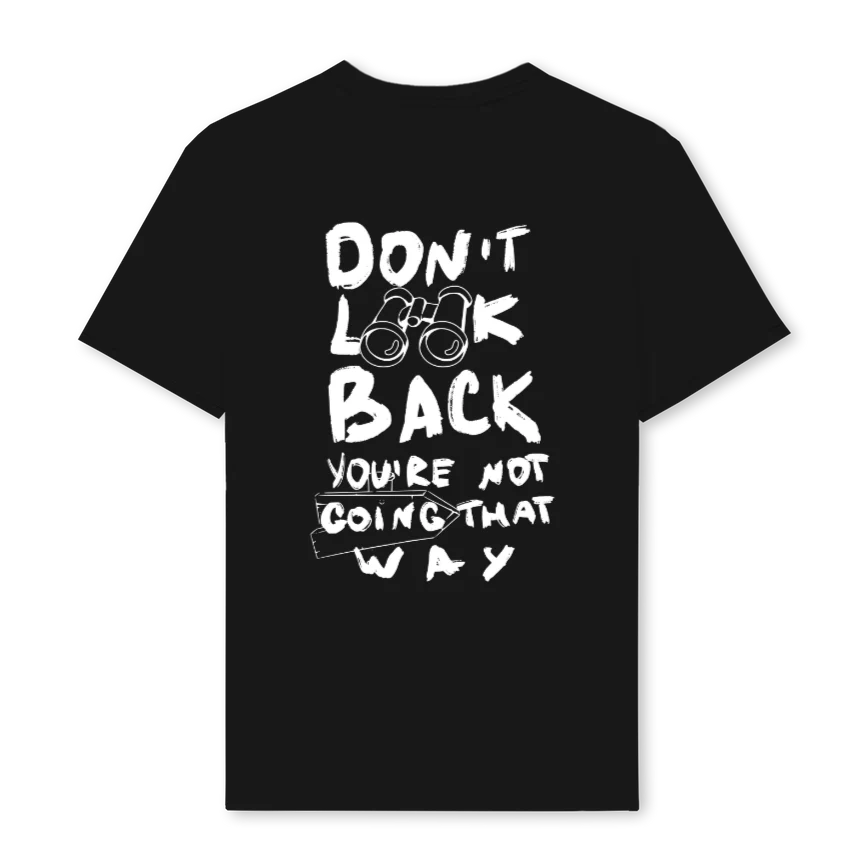 DONTLOOKBACKTEE Black Regular Tee. - Image 2