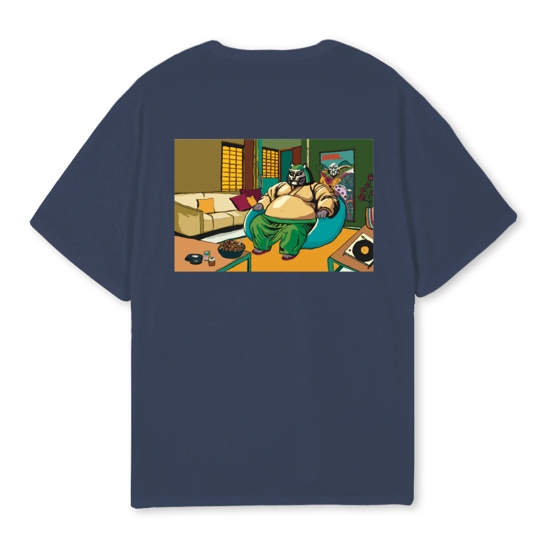 DOOM Navy Blue Oversized Tee. - Image 2