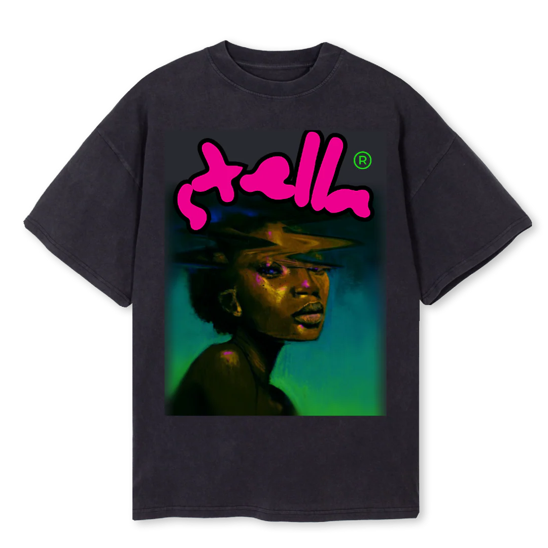 DREAMGIRL Vintage Black Oversized Tee.