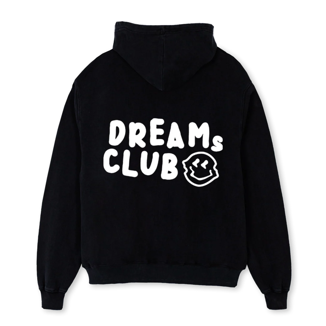 DREAMS CLUB HOODIE Black Oversized Hoodie. - Image 2
