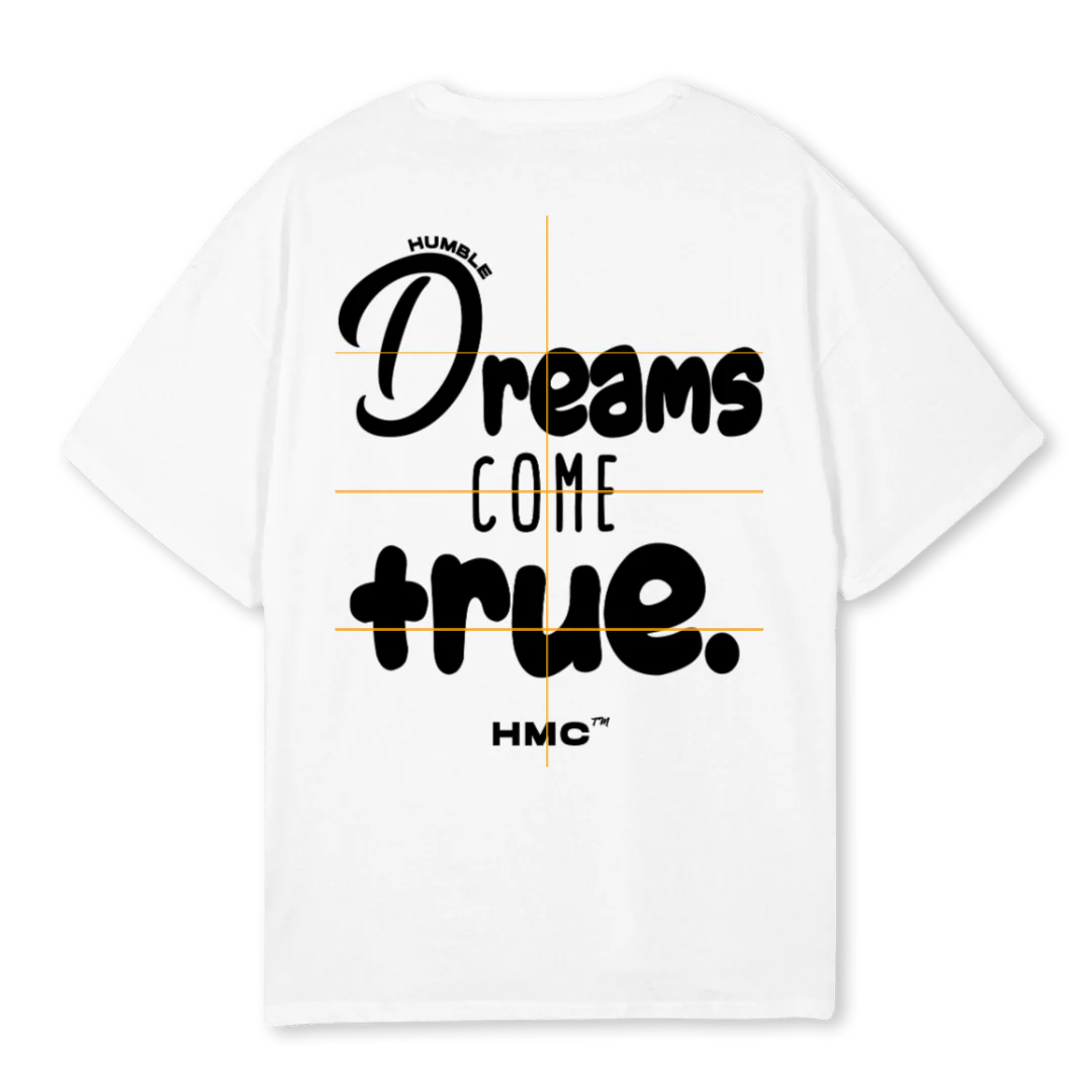 DREAMSCOMETRUE White Oversized Tee.