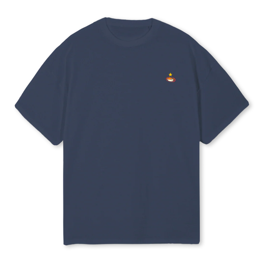 DROP ESPAÑ Navy Blue Oversized Tee.