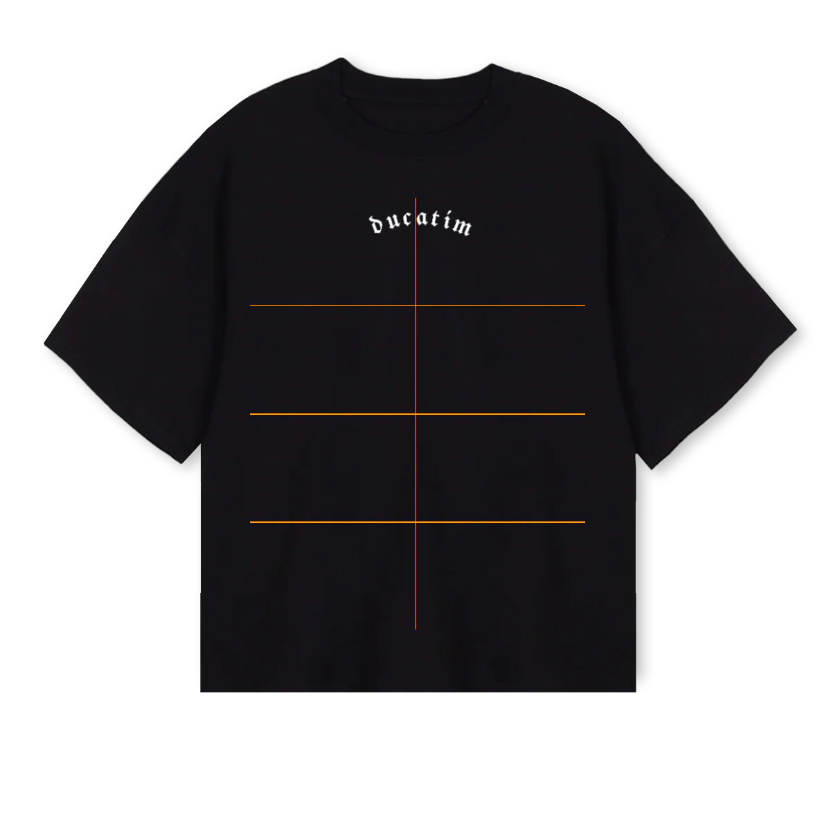 DUCATIM  Black Oversized Boxy Tee.
