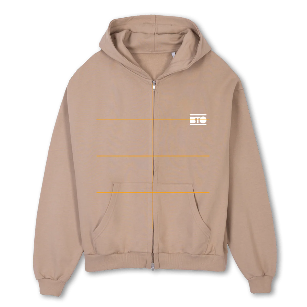 E Croissant Oversized Zipped Hoodie.