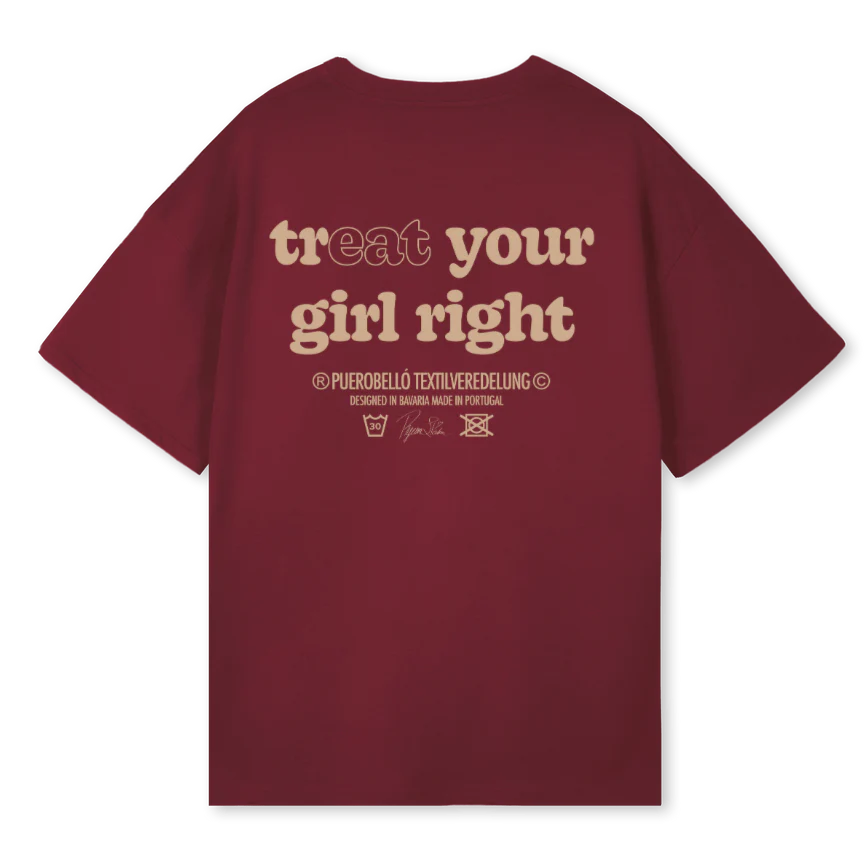 EAT YOUR GIRL RIGHT Burgundy Oversized Tee. - Image 2