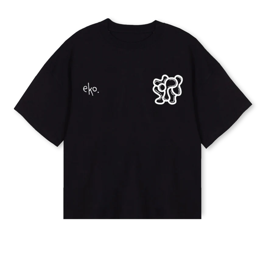 EKO PATEE Black Oversized Boxy Tee.