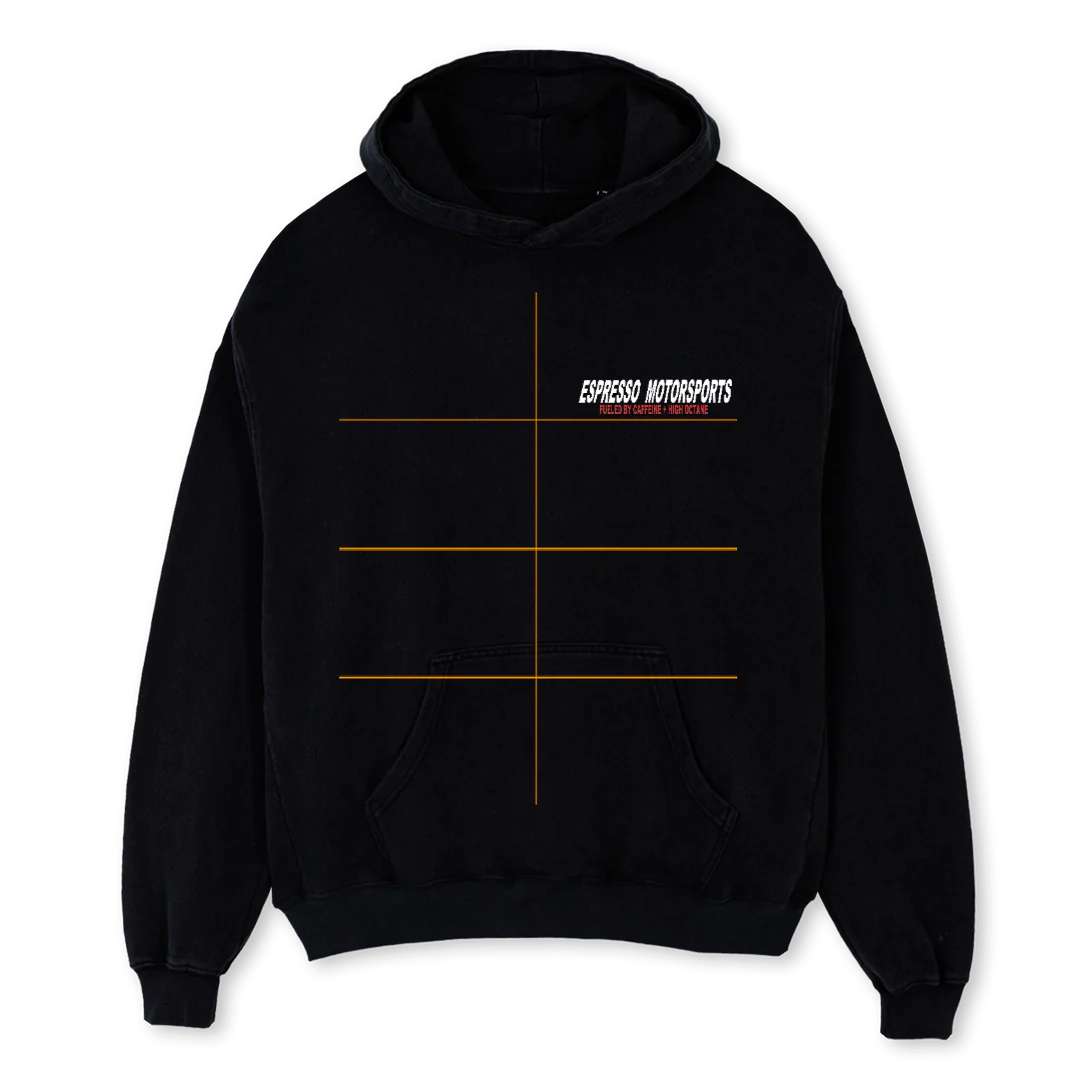 EMSPORSCHEHOODIE Black Oversized Hoodie.