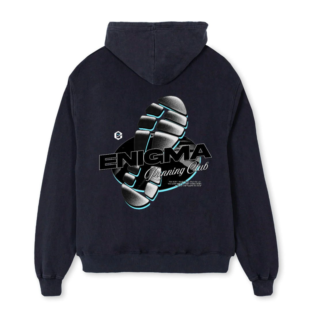 ENIGMARUN Vintage Black Oversized Hoodie. - Image 2