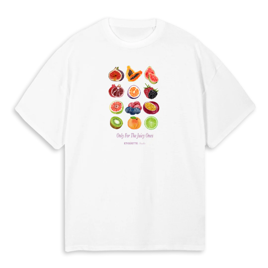 ESFRUITS White Oversized Tee.
