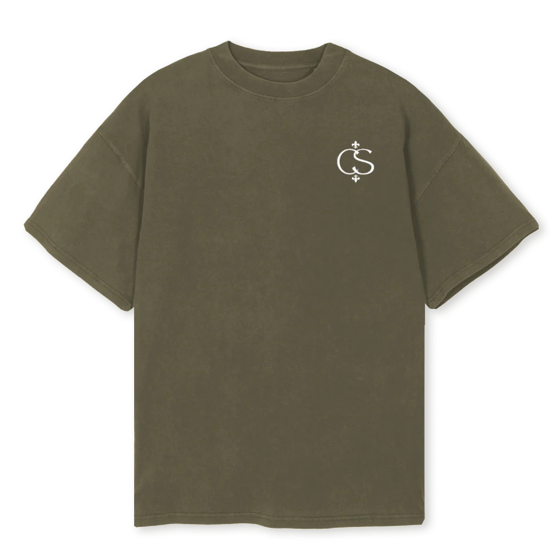 ESPRESSO Vintage Olive Oversized Tee.