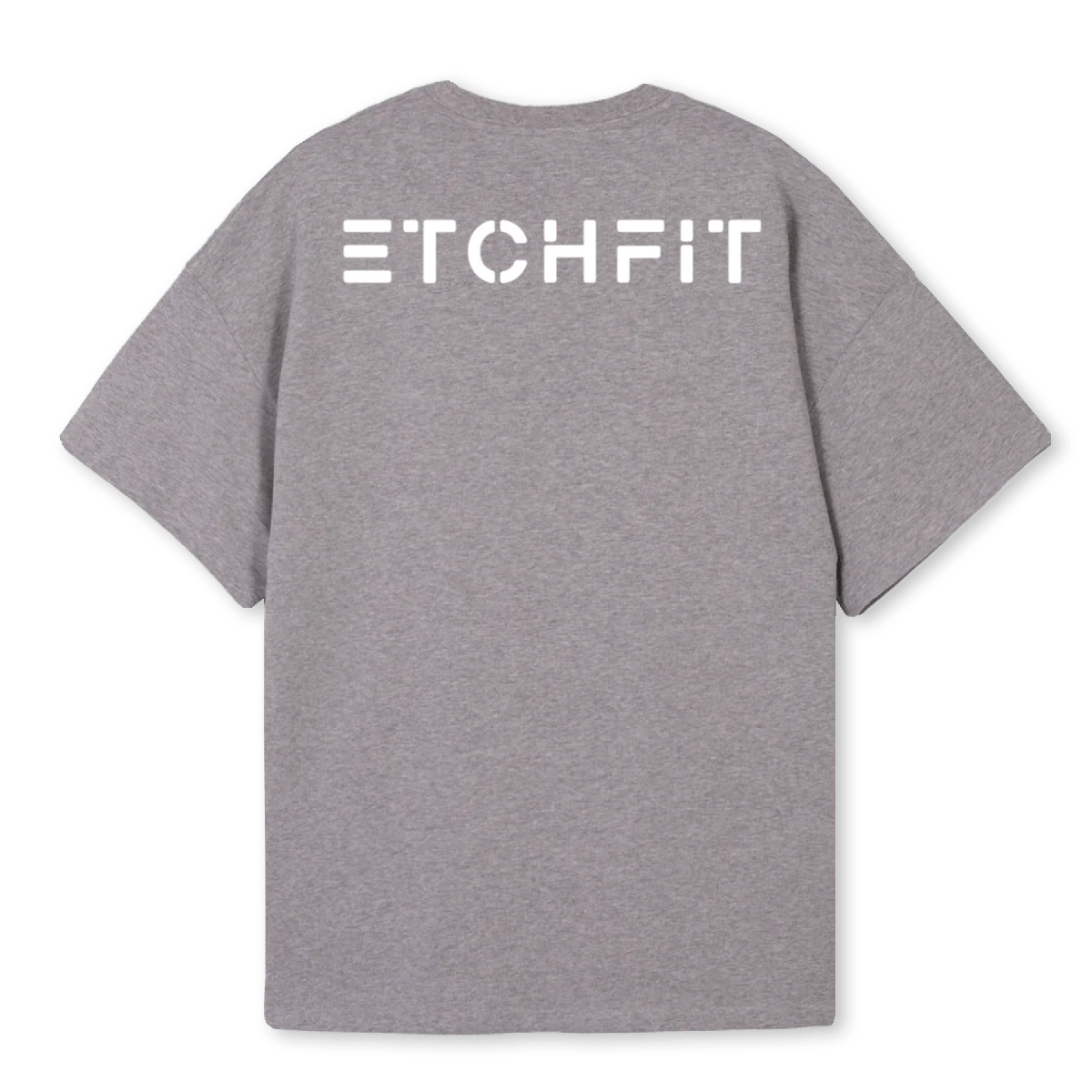 ETCHFITBACKTEE Grey Marl Oversized Tee. - Image 2