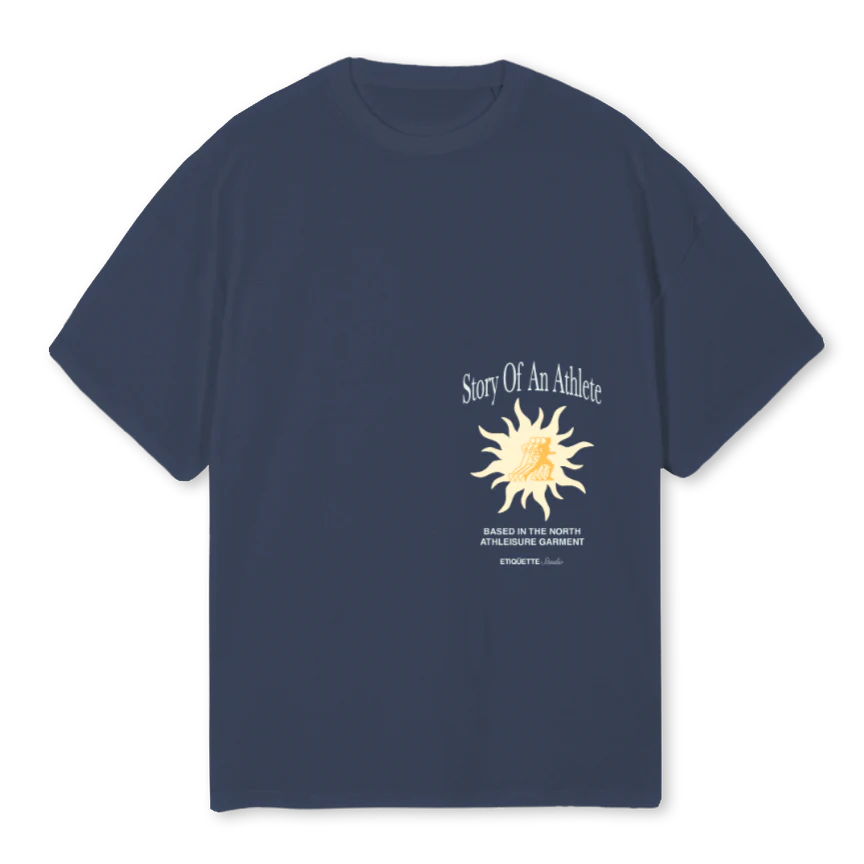 ETIQUETTERUNNERCLUB Navy Blue Oversized Tee.