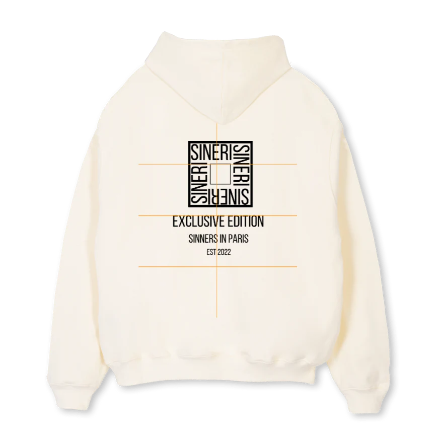 EXC EDTN HOODED BLK Cream Oversized Hoodie. - Image 2