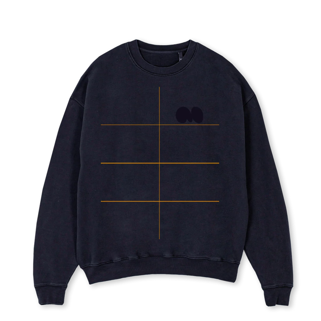 FABIO Vintage Black Oversized Crewneck Sweater.