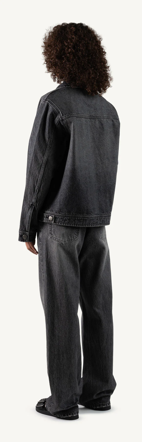 Faded Mid Black Relaxed Denim Jacket. - Image 7
