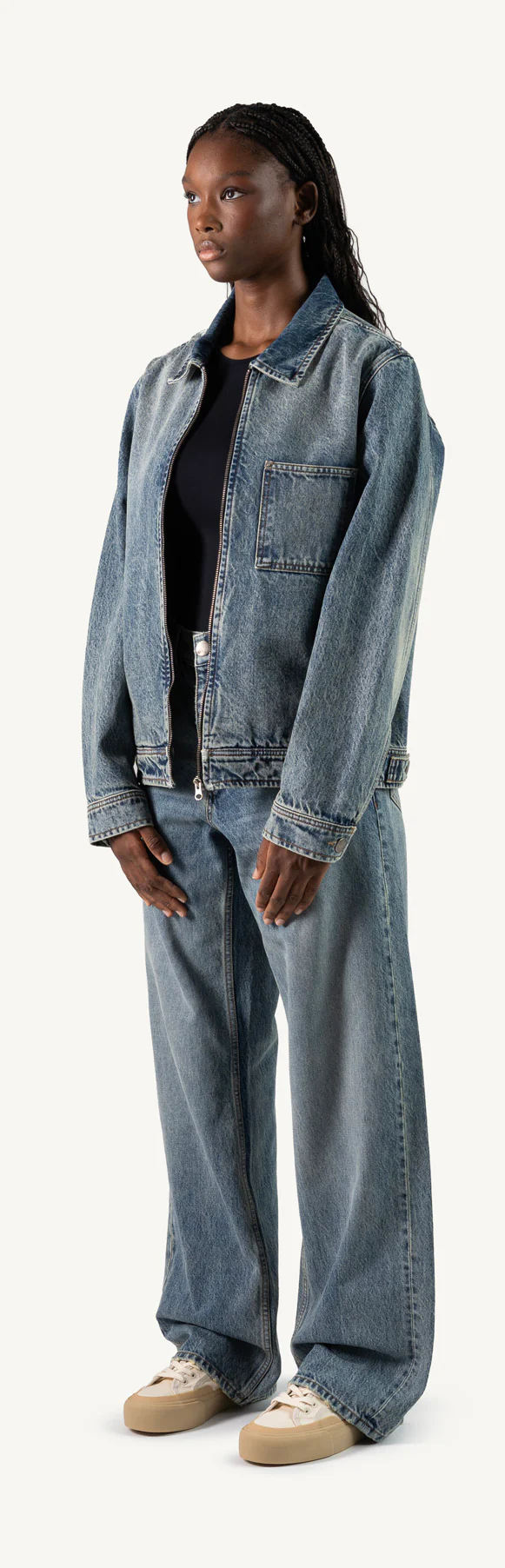 Faded Mid Blue Relaxed Denim Jacket. - Image 17