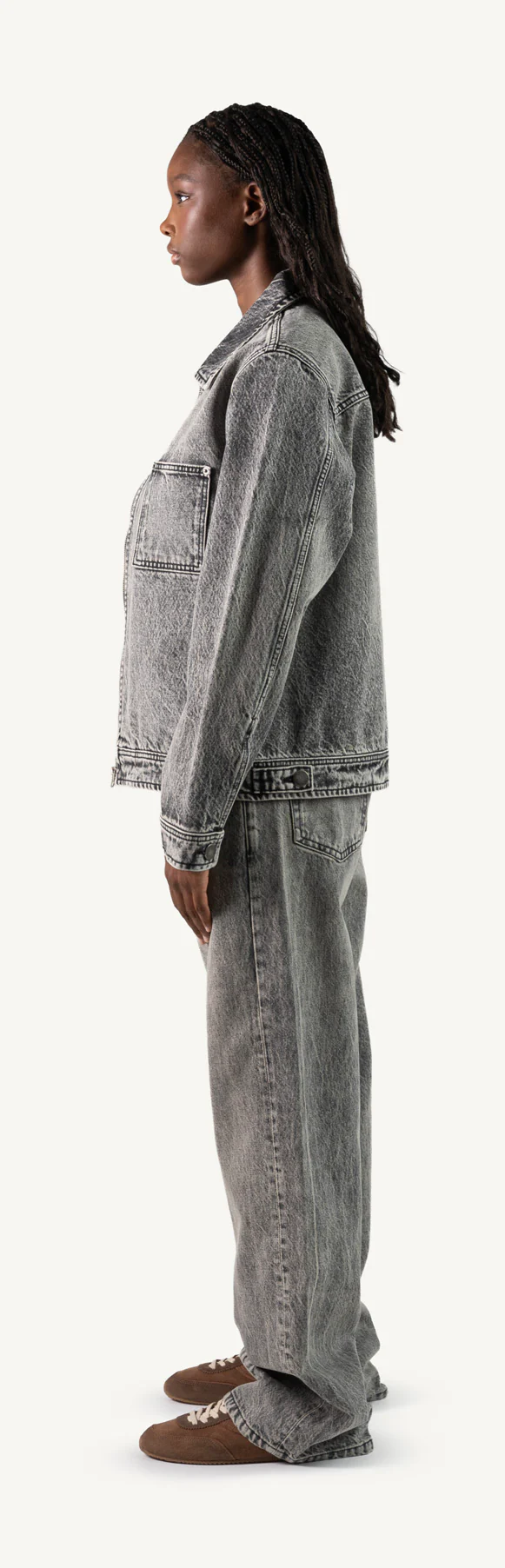 Faded Mid Grey Relaxed Denim Jacket. - Image 16