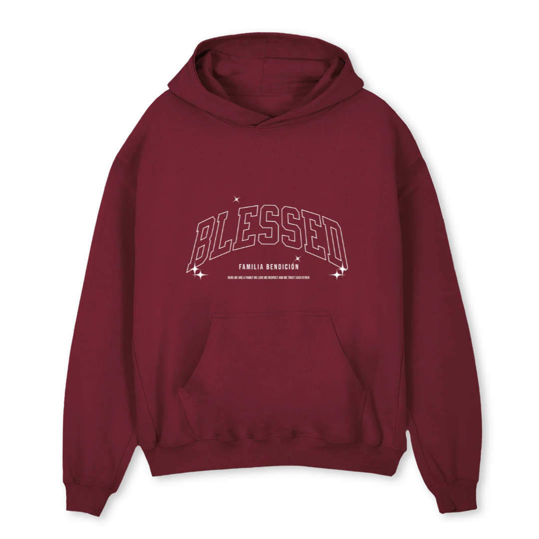 FAMILIABNDNBG Burgundy Oversized Hoodie.