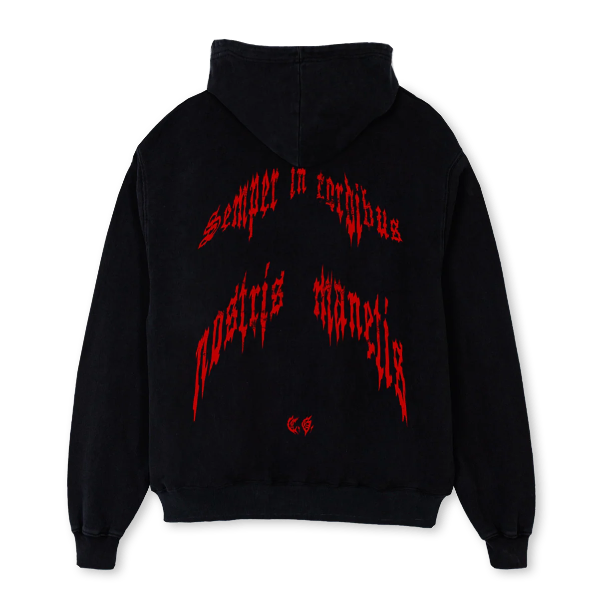 FAMILIEN HASSAN Black Oversized Zipped Hoodie. - Image 2