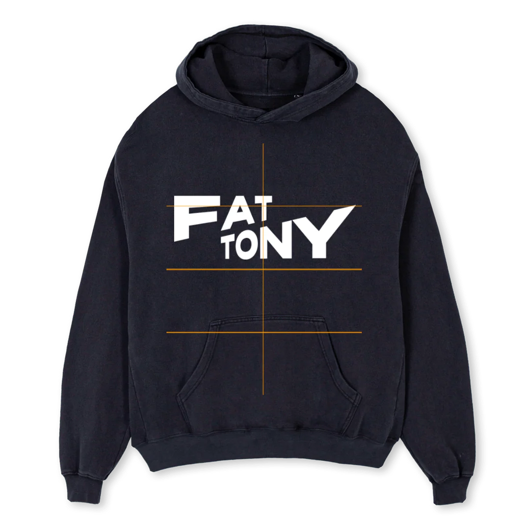 FATHOODIE Vintage Black Oversized Hoodie.