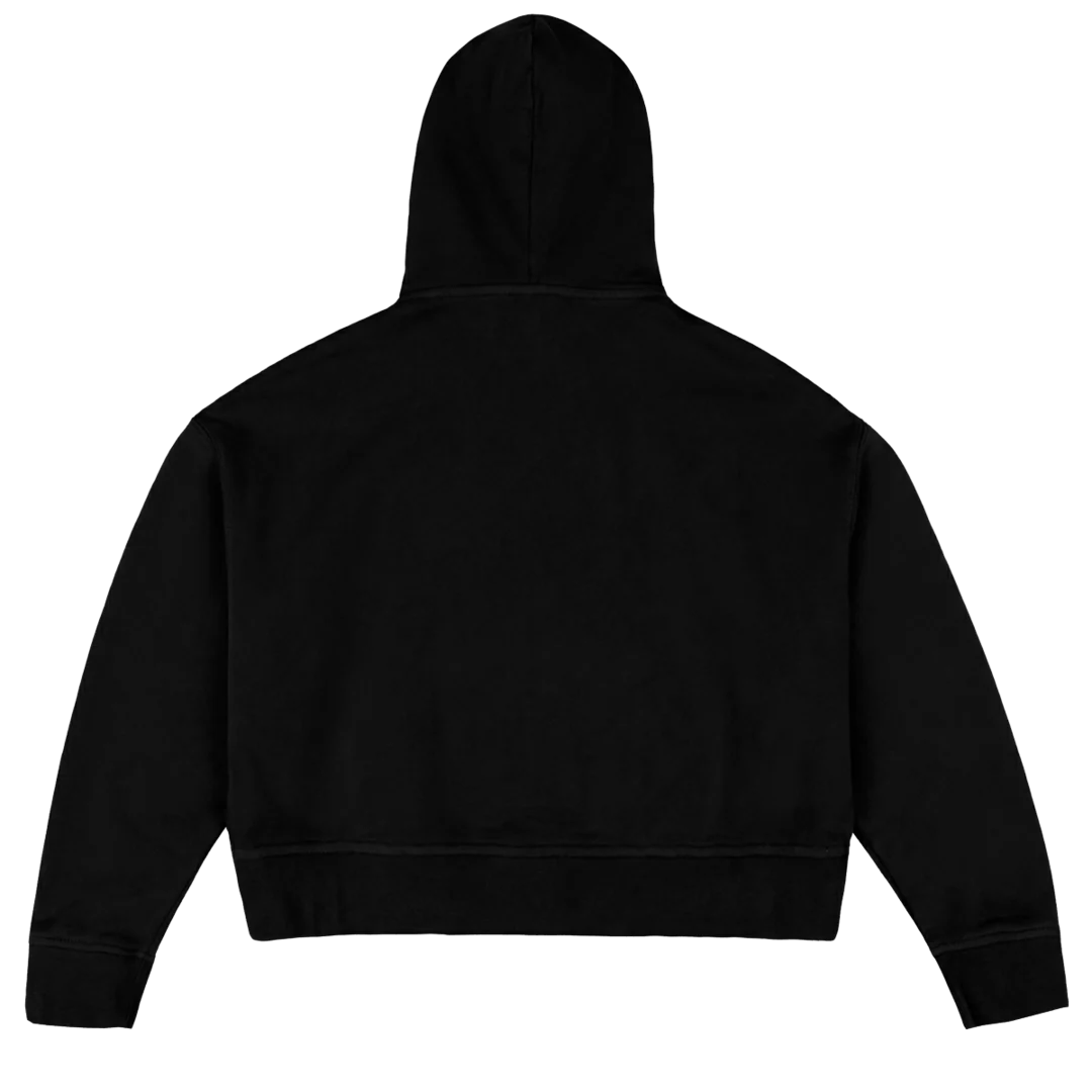 LOGOMIDDLE_B Black Oversized Boxy Hoodie. - Image 2