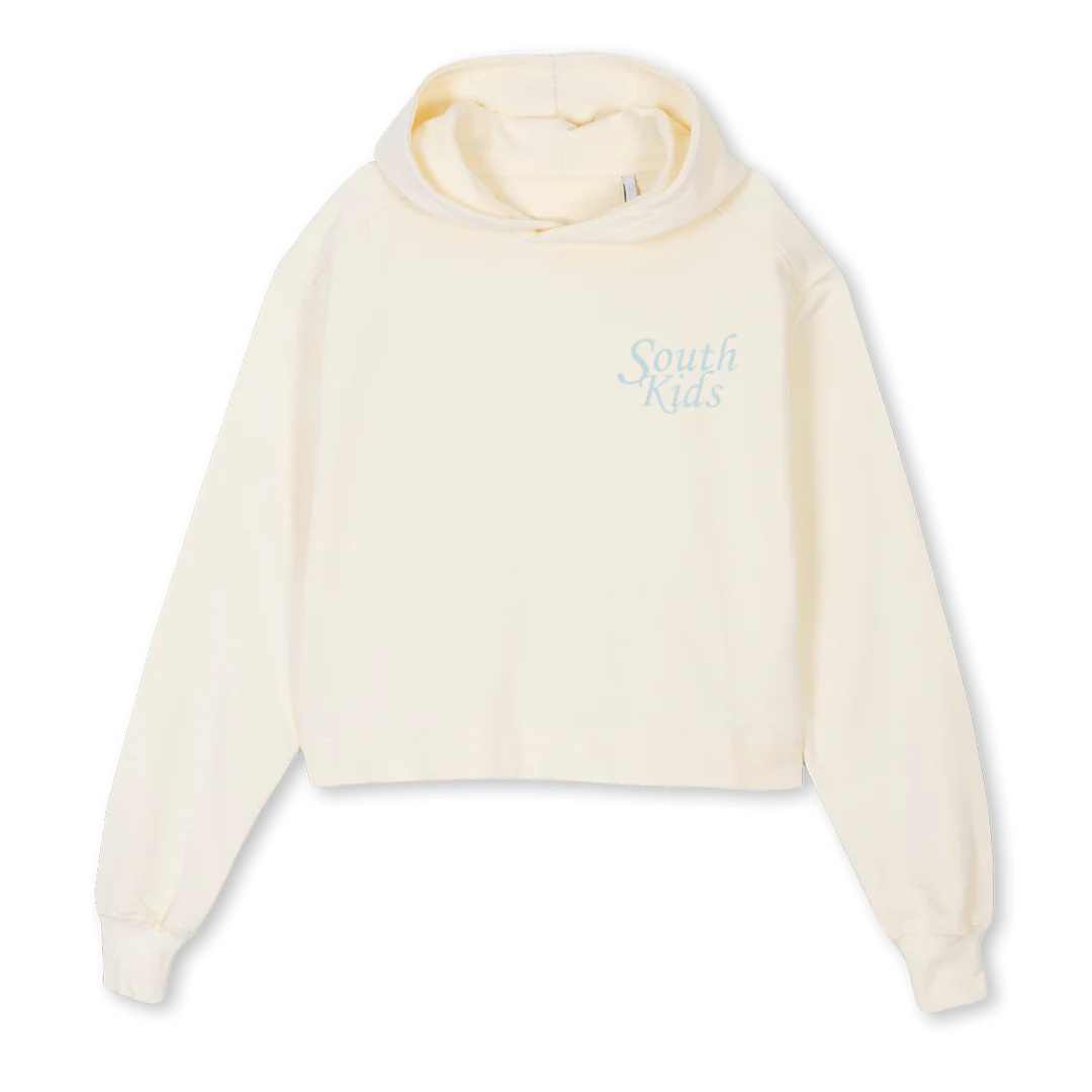 FAV GIRL CROPPED Cream Cropped Hoodie.