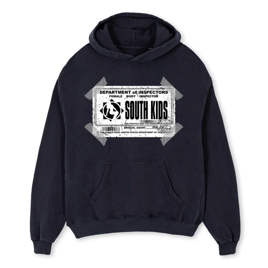 FBIHOODIE Vintage Black Oversized Hoodie.