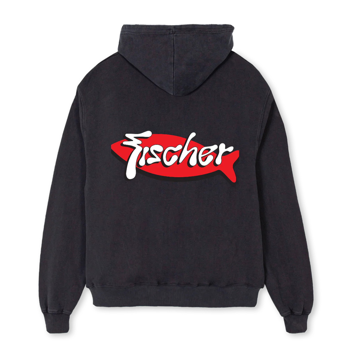 FISCHER SURFING  Vintage Black Oversized Zipped Hoodie. - Image 2