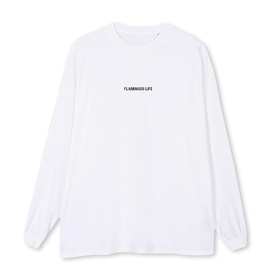 FLAM SCROLL White Oversized LS Tee.