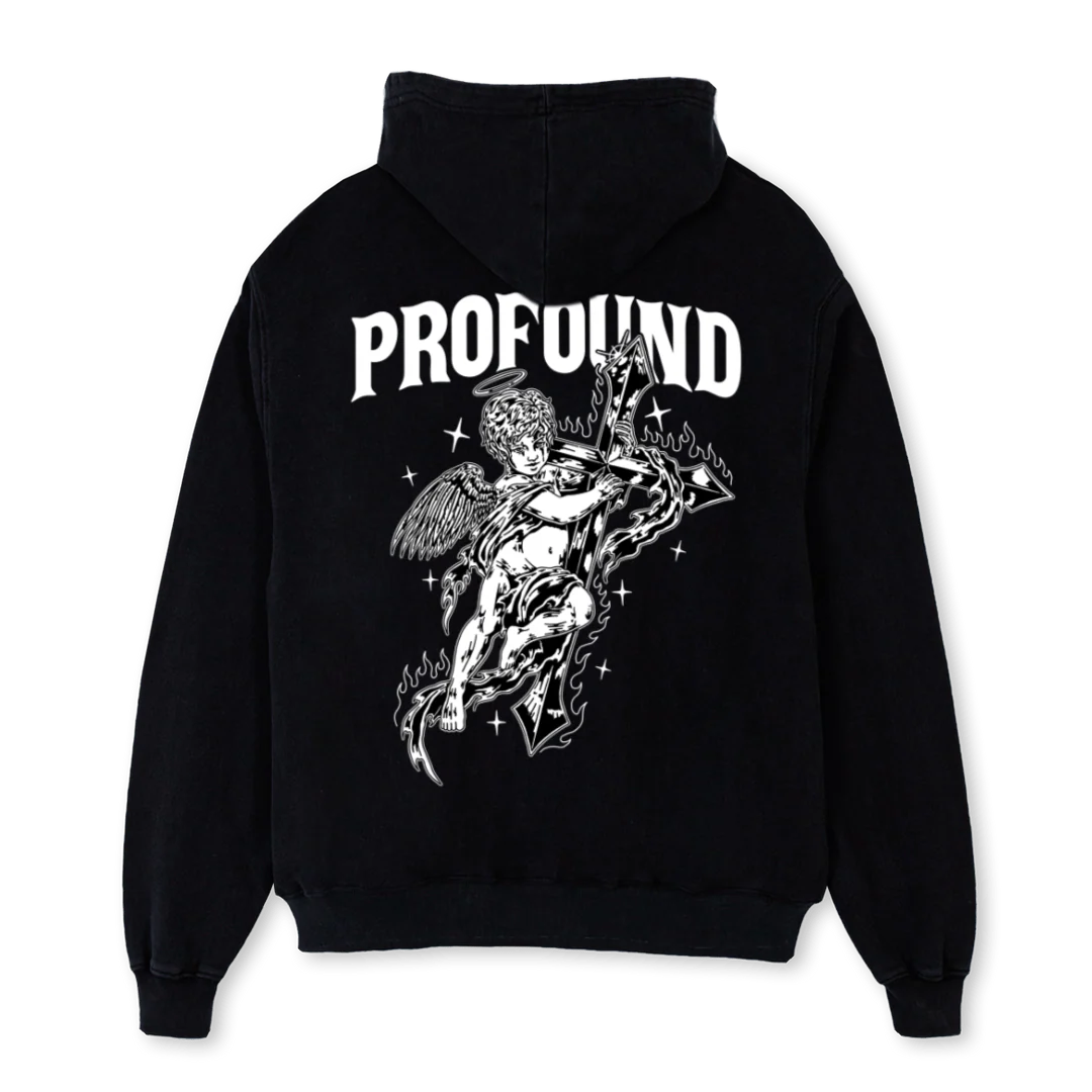 FLAME  Black Oversized Hoodie. - Image 2