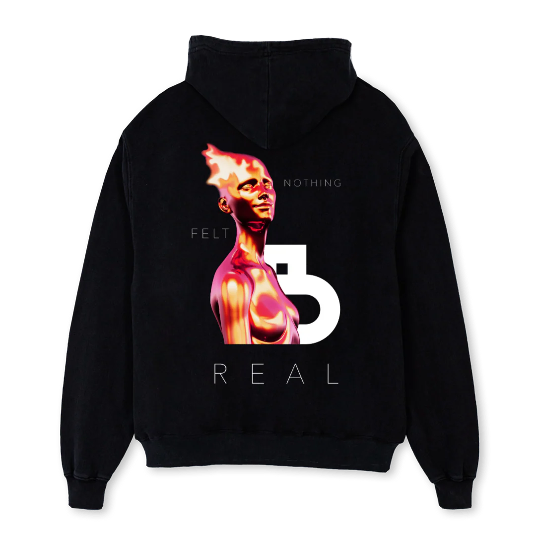 FLAME HAIR Black Oversized Hoodie. - Image 2